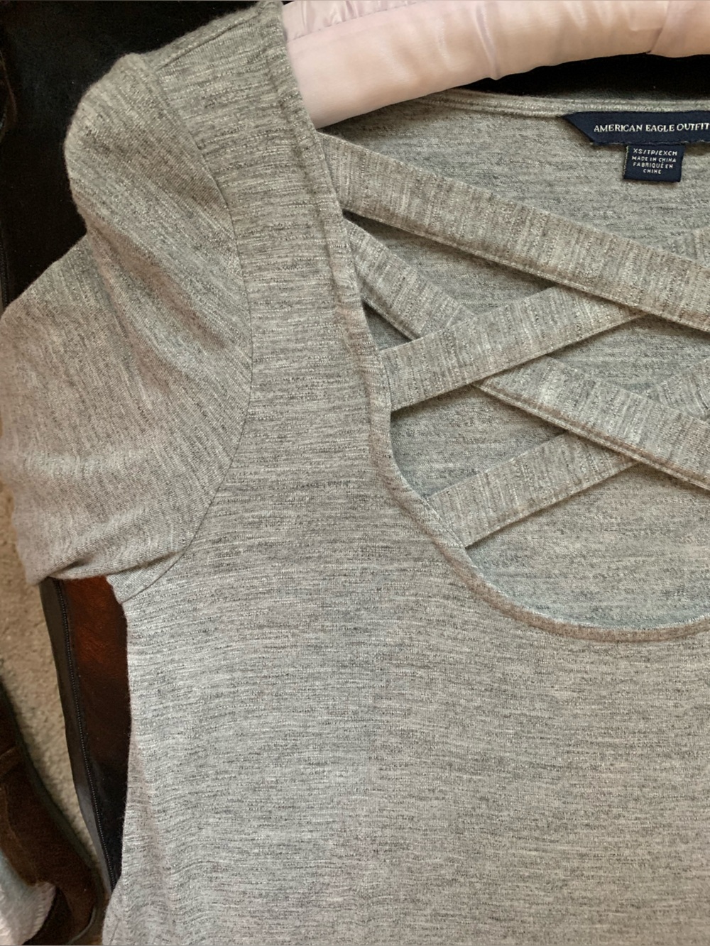 American Eagle Gray Lattice Dress XS - Super Stretchy & Soft! - Picture 5 of 9
